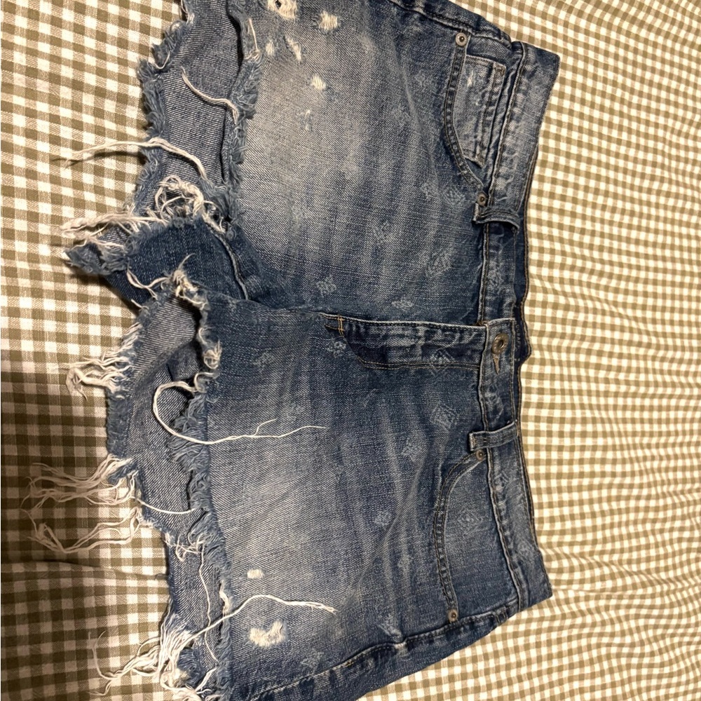 Distressed Denim Shorts